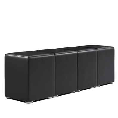 CUBO FULL | Bistro Hockerbank | Schwarz | Leder | Gastro Sitzwürfel