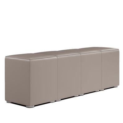 CUBO FULL | Bistro Hockerbank | Taupe | Leder | Gastro Sitzwürfel