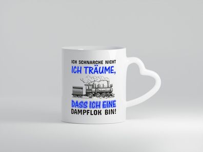 Ich schnarche nicht | Schnarcher Tasse | Dampflok Witz - Herz Tasse Weiß