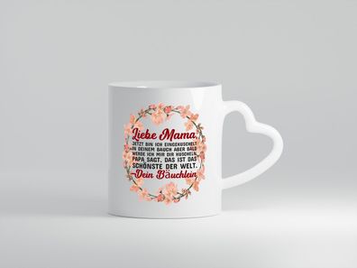Liebe Mama | Schwangerschaft Tasse | Baby | süß - Herz Tasse Weiß