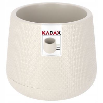 KADAX Blumentopf mit Untersetzer im Set, Pflanzentopf, oval, 13 cm, Beige