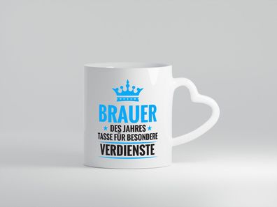 Besonderer Verdienst: Brauer | Bier Brauer | Brauerei - Herz Tasse Weiß