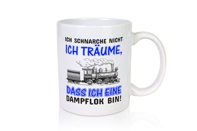 Ich schnarche nicht | Schnarcher Tasse | Dampflok Witz - Tasse Weiß