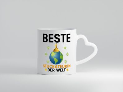 Welt Beste Stuckateurin | Innenausbau - Herz Tasse Weiß