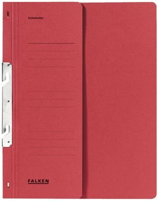 Falken 80004005 Einhakhefter A4 1/2 Vorderdeckel kfm. Helfung, rot, Manilakarton,