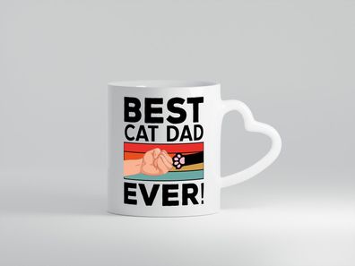 Best Cat Dad | Katzen Freund | Katzenbesitzer - Herz Tasse Weiß