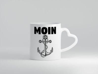 Moin Anker | Norddeutschland Tasse | Norddeutscher - Herz Tasse Weiß