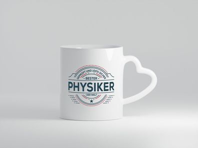 Geprüft und sicher: Physiker | Physik - Herz Tasse Weiß