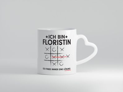Besonderer Verdienst: Floristin | Blumen Verkäuferin - Herz Tasse Weiß
