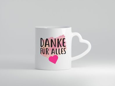 Danke für Alles | Dankeschön Tasse | Mama | Kollegin - Herz Tasse Weiß