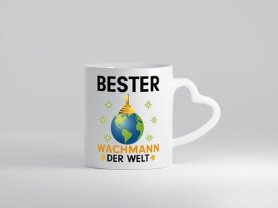 Welt Bester Wachmann | Wachpersonal | Nachtwächter - Herz Tasse Weiß