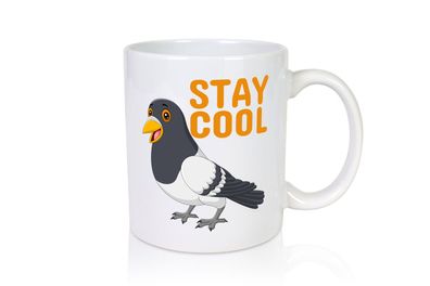 Stay Cool | coole Taube | Motiv Tasse | Jugendliche - Tasse Weiß