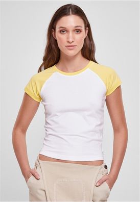 Urban Classics Damen T-Shirt Ladies Organic Stretch Short Retro Baseball Tee