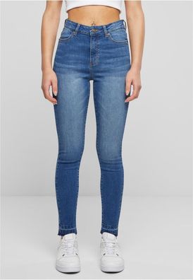 Urban Classics Damen Ladies Skinny High Waist Open Hem Jeans TB6865
