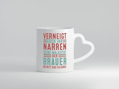 Verneigt euch: Brauer | Bier Brauer | Brauerei - Herz Tasse Weiß