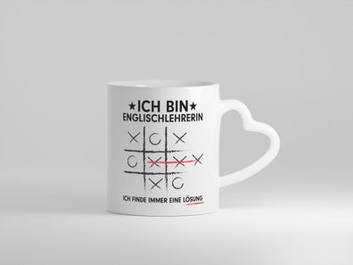 Lösung Finden: Englischlehrerin | Englisch Lehrerin - Herz Tasse Weiß