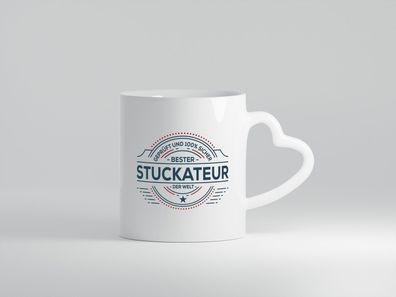 Geprüft und sicher: Stuckateur | Innenausbau | Beruf - Herz Tasse Weiß