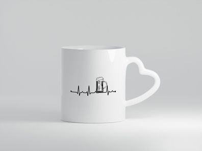 Bierkrug Motiv | Bier | Biertrinker | Pils | Weizen - Herz Tasse Weiß