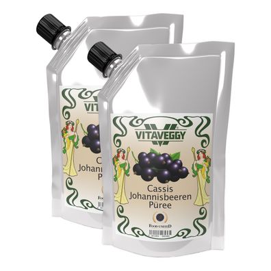 Vitaveggy schwarze-Johannisbeere-Casiss PÜREE 2x1kg Food-United für Saft Müsli