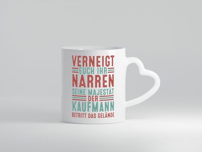 Verneigt euch: Kaufmann Kaufmänner - Herz Tasse Weiß