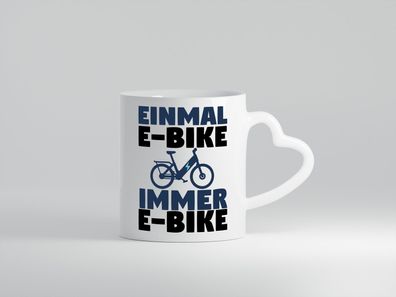 E-Bike Fahrer | Radfahrer Tasse | Fahrrad | Elektrorad - Herz Tasse Weiß