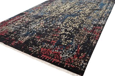 Teppich Orient Ziegler Modern 200x300 cm 100% Wolle Handgeknüpft schwarz