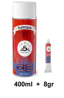 Set 2 : 400ml Vinylfarbe Signalgrau RAL 7004 & 8gr Flüssigleder Tube