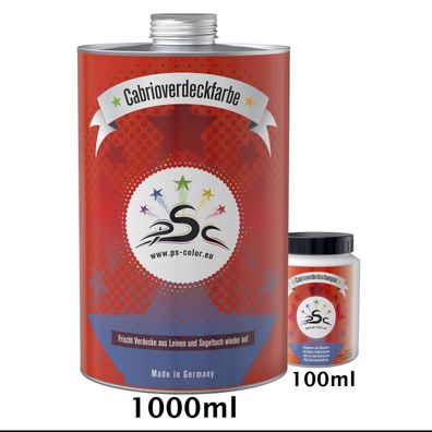 Set-1 PSC-Cabrioverdeckfarbe 1000 ml Blau mit 100 ml Shampoo Nach-färben Farbauffr