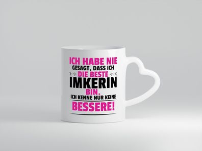 Die Beste Imkerin | Imkerei - Herz Tasse Weiß