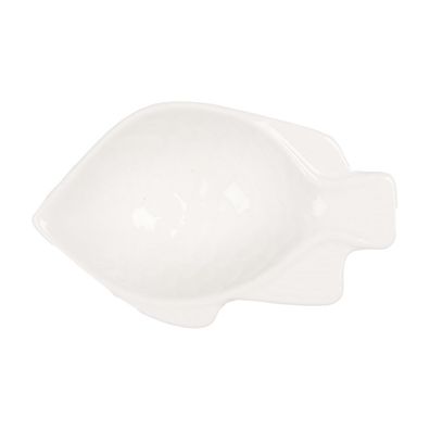 Clayre & Eef Schale Fisch 25 ml Weiß Keramik (Gr. 9x6x3 cm / 25 ml)