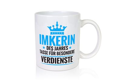 Besonderer Verdienst: Imkerin | Imkerei - Tasse Weiß