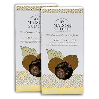 Food-United MARONI Maronen 2x400g von MAISON SUDRIE Röstkastanien Edel-Ess-Kastanien