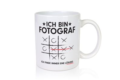 Lösung Finden: Fotograf | Fotografie | Kamera - Tasse Weiß