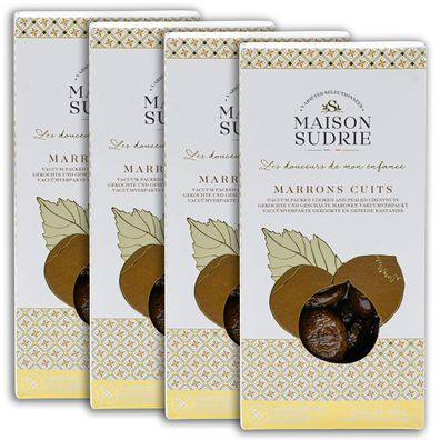 Food-United MARONI Maronen 4x400g von MAISON SUDRIE Röstkastanien Edel-Ess-Kastanien