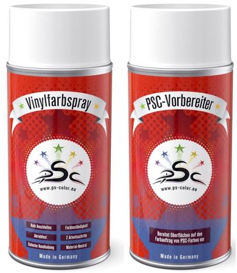 Set 1 : 2 x 150ml, Lenkradfarbe Seidengrau 150 ml RAL 7044 & Kunstleder-Lenkrad-Re