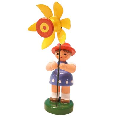 Blumenmädchen \"Sindy\" blau / orange, Blume gelb - 232/103/33