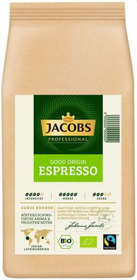 JACOBS Professional 4056106 Kaffee Good Origin Espresso 1000g ganze Bohne