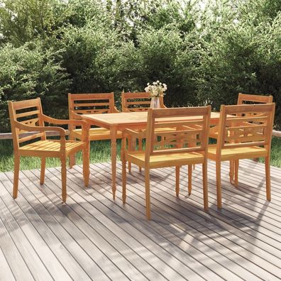 vidaXL 7-tlg. Garten-Essgruppe Massivholz Teak