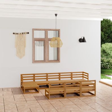 vidaXL 10-tlg. Garten-Lounge-Set Massivholz Kiefer