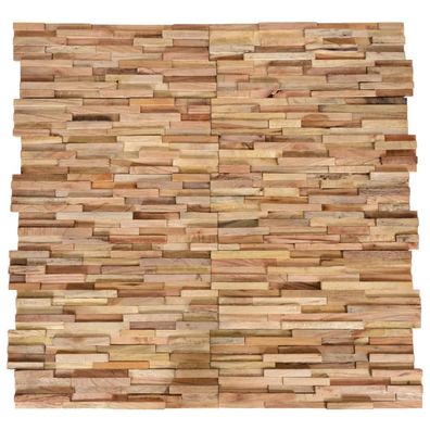 vidaXL 3D-Wandverkleidung 10 Stk. 1,08 m² Massivholz Teak