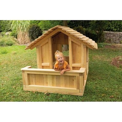 Spielhaus Robinchen Mit Terrasse, Holz, Garten