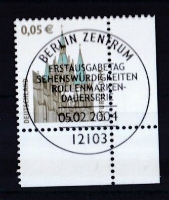 BRD 2004 gestempelt SWK ESST Ecke unten rechts MiNr. 2381 Erfurter Dom