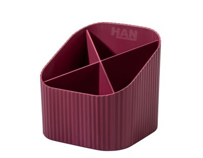 HAN 17248-17 Schreibköcher KARMA - 4 Fächer, Recyclingmaterial, öko-rot