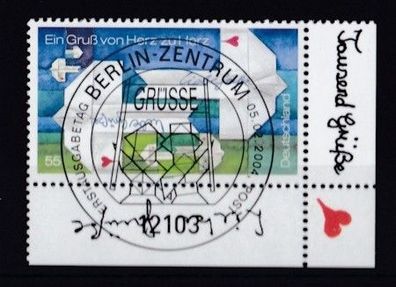 BRD 2004 gestempelt ESST Ecke unten rechts MiNr. 2387 Post! Grußmarke
