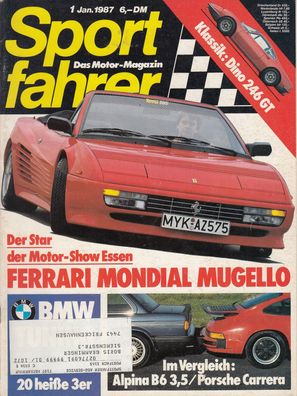 Sportfahrer 1/1987 - Ferrari, BMW, Alpina, Porsche Carrera, Lancia Delta