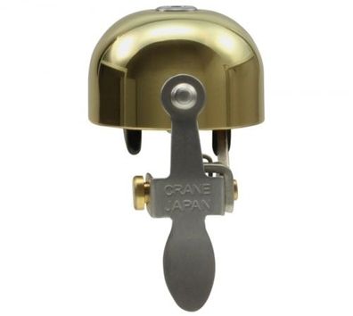 Crane Bell Co. E-NE Fahrradklingel goldfarben, Ø Klemmung: 22.2mm bis 31.8mm