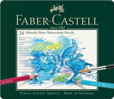 FABER Castell Aquarell Farbstift Albrecht DÜRER 24 Farben im Metalletui