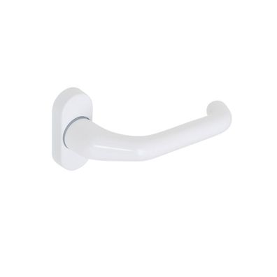 Türdrücker Alu für Rohrrahmentür TD-ALU-AL930-OVAL-ROS-L/R-WEISS-RAL9016