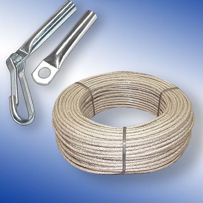 Planenseil 8 mm Seil Sisal transluzent Seilendverschluss mit oder ohne Simplexhaken