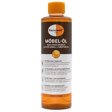 Renuwell Möbel-Öl für geölte und offenporige Holzarten. Innen und Aussen 500 ml